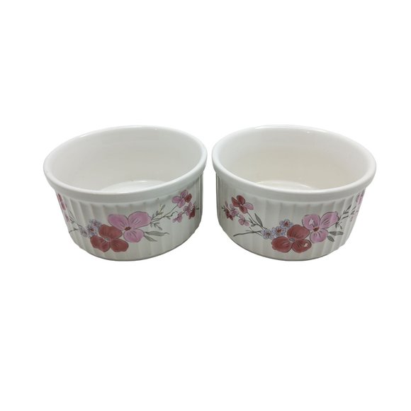 vintage set of 2 1985 jmp marketing galleria collection stoneware ramekins - Picture 2 of 4